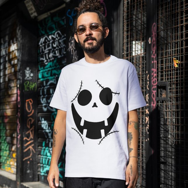 Spooky Halloween jack-o-lantern pumpkin ansikte T Shirt (Skapare uppladdad)