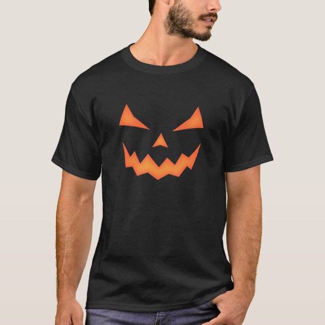 Spooky Halloween Jack o lantern Pumpkin T Shirt (Framsida)