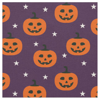 Spooky Halloween Jack o lantern & Stars Tyg
