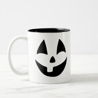 Spooky Halloween Jack O'Lantern Snaggletooth Två-Tonad Mugg