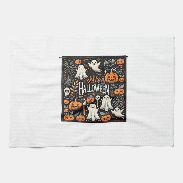 Spooky Halloween Kitchen Towel Kökshandduk (Horisontell)