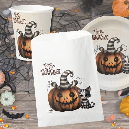 Spooky Halloween Kitten Black Stripe Pumpkin