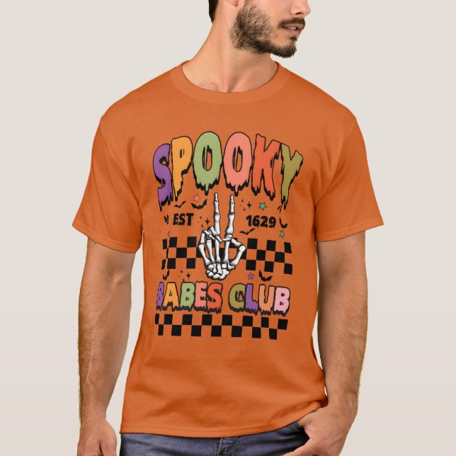 Spooky Halloween-Klubbens vän T Shirt (Framsida)