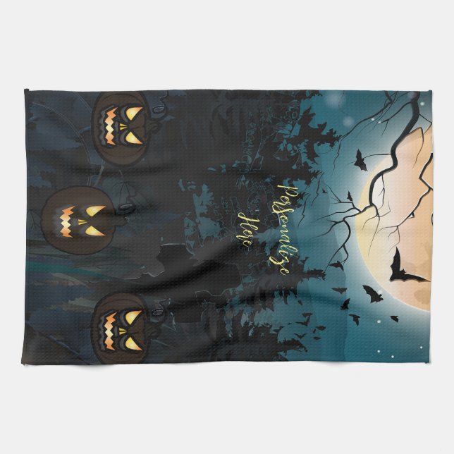 Spooky Halloween Kökshandduk (Horisontell)