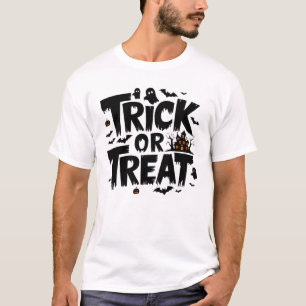 Spooky Halloween kväll med bus eller godis roligt T Shirt