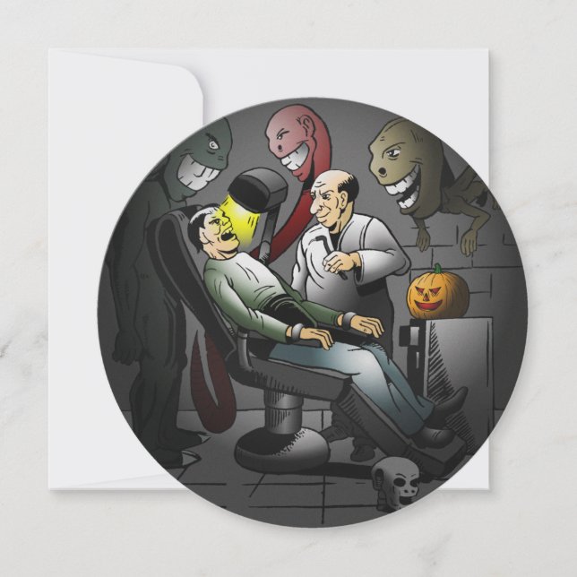 Spooky Halloween kväll på tandläkaren Kort (Framsida)