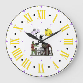 Spooky Halloween Land Wall Clock Stor Klocka