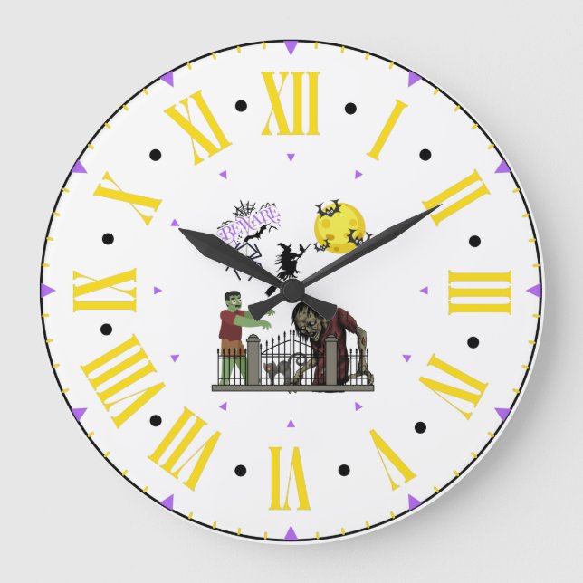 Spooky Halloween Land Wall Clock Stor Klocka (Framsida)