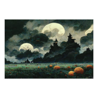 Spooky Halloween Landscapes Fototryck