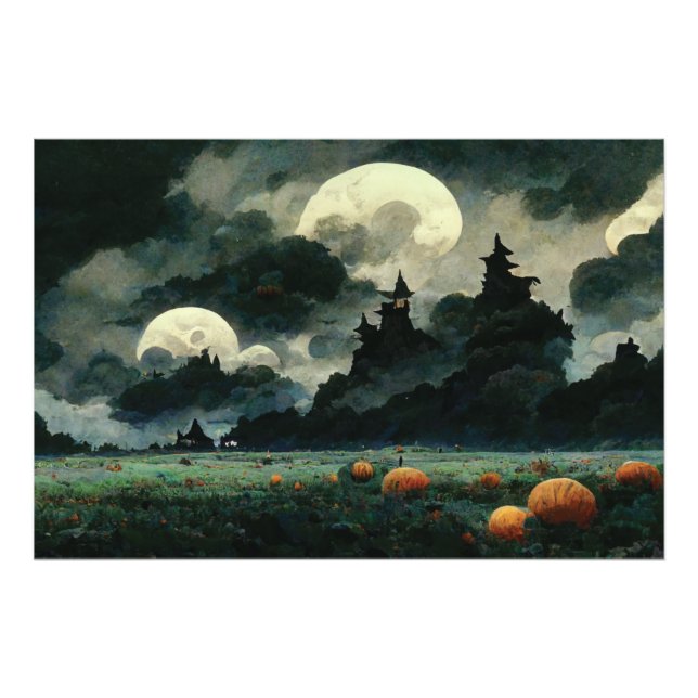 Spooky Halloween Landscapes Fototryck (Framsidan)