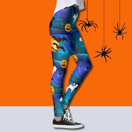 Spooky Halloween Leggings Fladdermöss Running Byxo