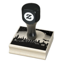 Spooky Halloween liggande Bläck Frimärke