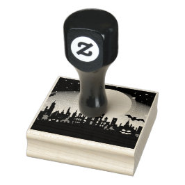 Spooky Halloween liggande Bläck Frimärke Stämpel