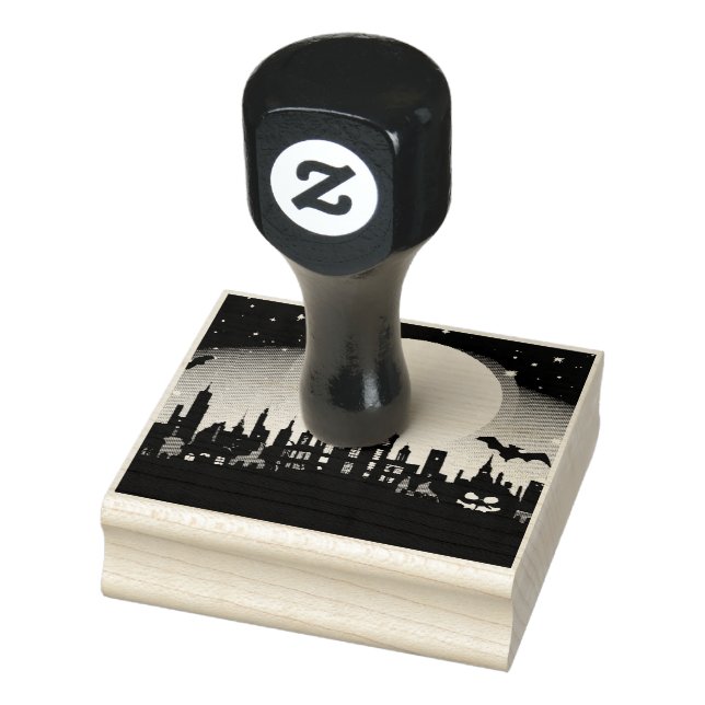 Spooky Halloween liggande Bläck Frimärke Stämpel (Stämpel)