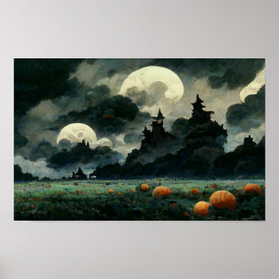 Spooky Halloween liggande Poster
