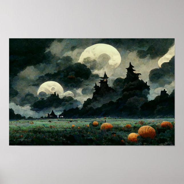 Spooky Halloween liggande Poster (Framsidan)