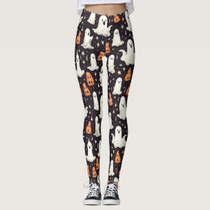 Spooky Halloween Little Spöken Black Orange White Leggings
