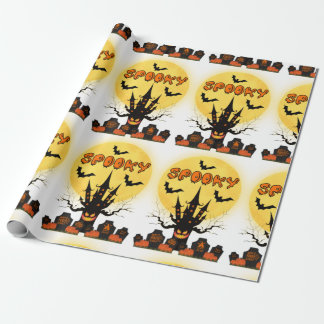 Spooky Halloween Måne Wrapping Papper Presentpapper