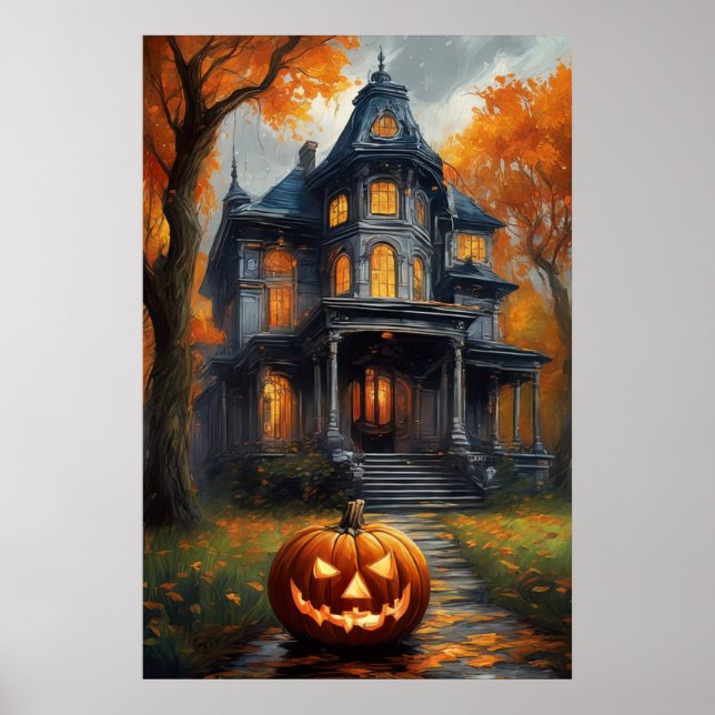 Spooky Halloween Mansion Poster (Framsidan)