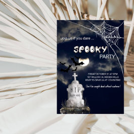 Spooky Halloween med Fladdermus & Cloudy Night Par Inbjudningar