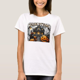Spooky Halloween med spöken och pumpor T Shirt