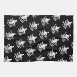 Spooky Halloween med svart och vitt spöken Kökshandduk