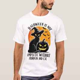 Spooky Halloween med Witchy Black Cat och Pumpkin T Shirt