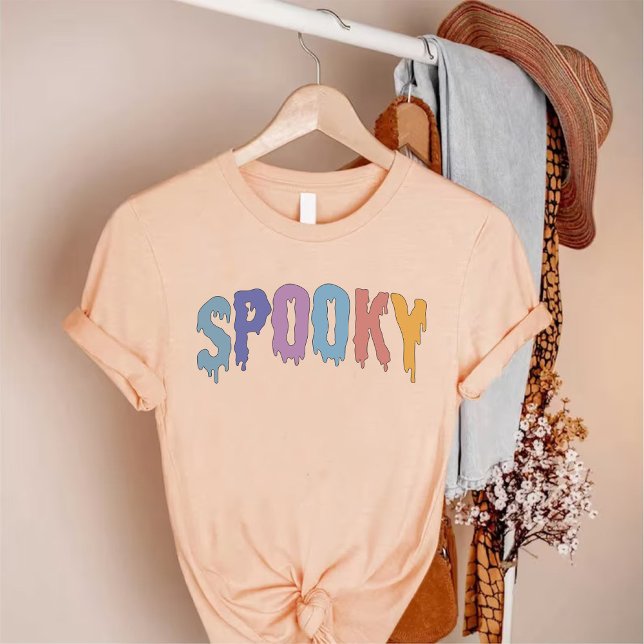 Spooky Halloween Modern Ghost-skript Womens T Shirt (Spooky Halloween Modern Ghost Script Womens TShirt)