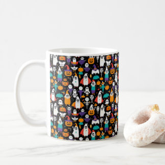 Spooky Halloween mönster Kaffemugg