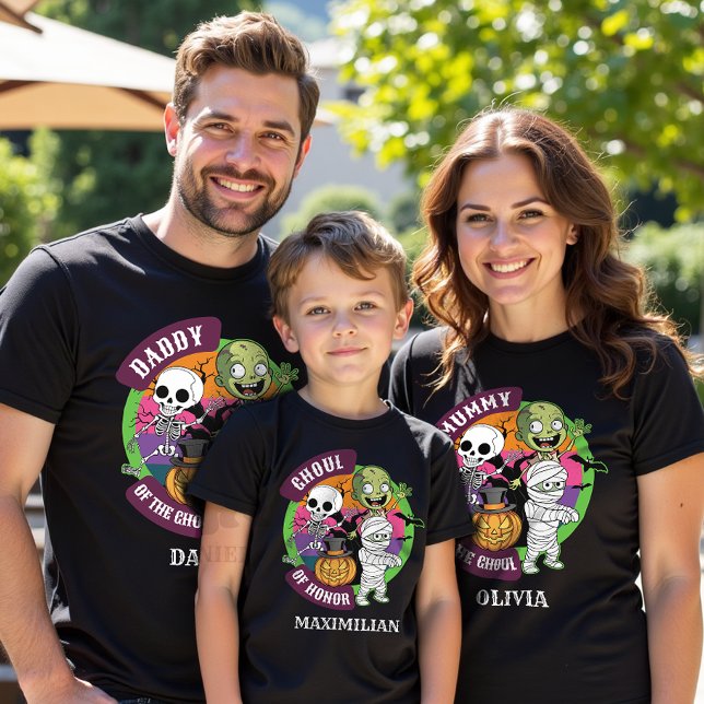 Spooky Halloween Monster Pappa i Birthday Kid T Shirt (Skapare uppladdad)