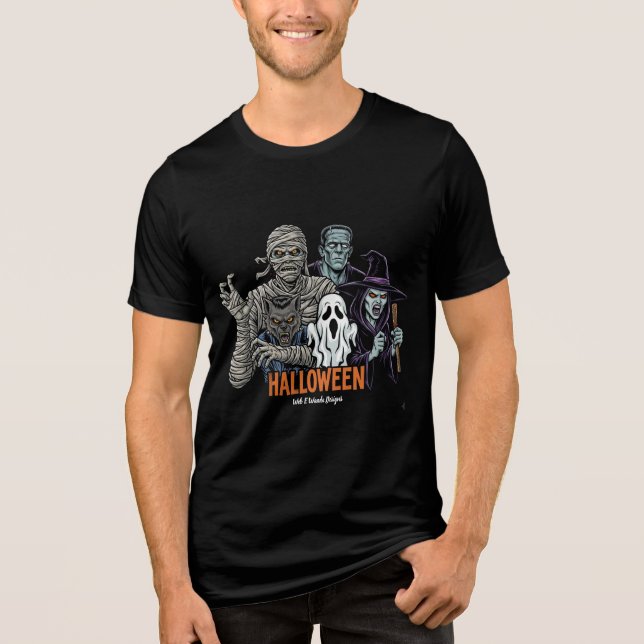 Spooky Halloween Monsters Tshirt T Shirt (Framsida)