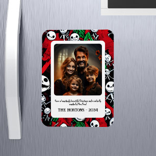Spooky Halloween möter julfoto Magnet
