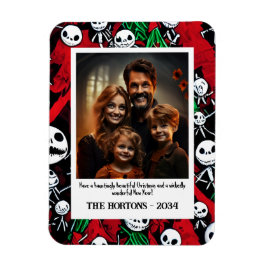 Spooky Halloween möter julfotoportet Magnet