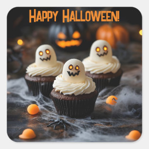 Spooky Halloween muffinss Design Fyrkantigt Klistermärke