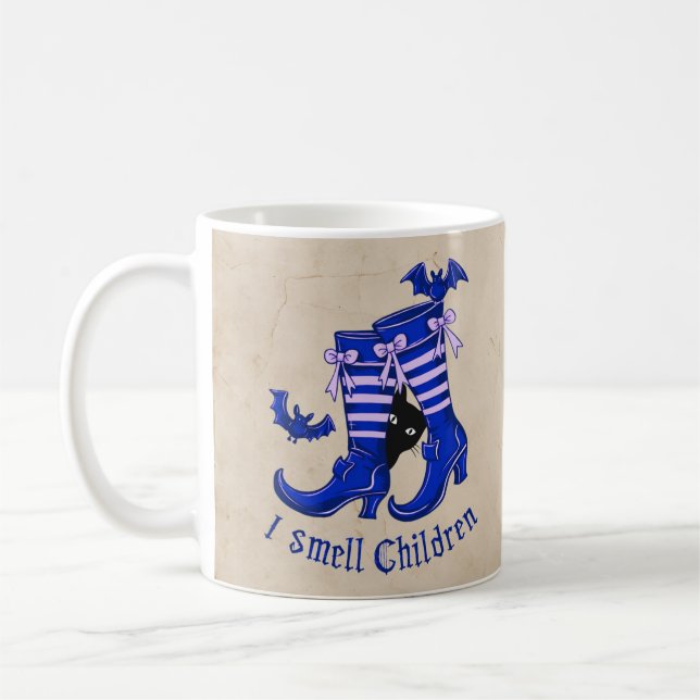 Spooky Halloween Mugg: Jag luktar Barn Kaffemugg (Vänster)