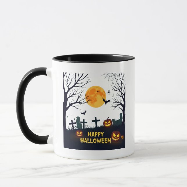 Spooky Halloween Mugg - Perfekt för Trick eller Tr (Vänster)