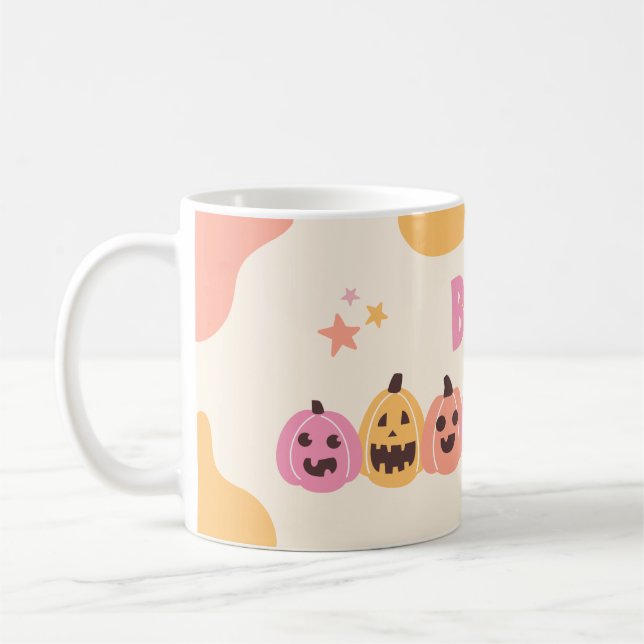 Spooky Halloween Mugg - Pumpkin, Ghost & Witch Cof (Vänster)