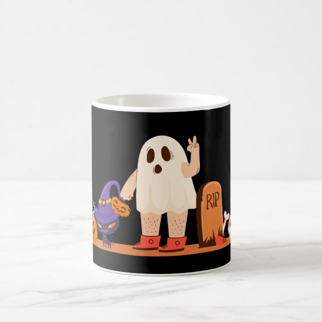 Spooky Halloween Mugg - Pumpkin, Ghost & Witch Cof (Center)