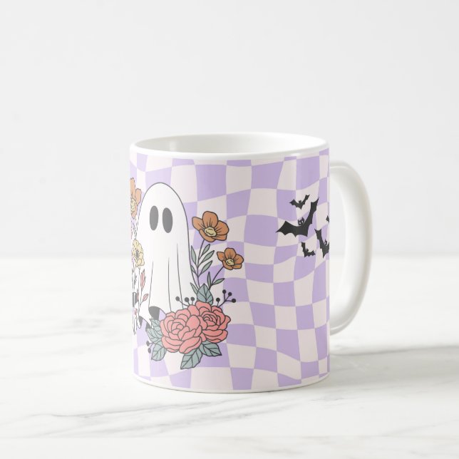 Spooky Halloween Mugg - Pumpkin, Ghost & Witch Cof (Framsida höger)