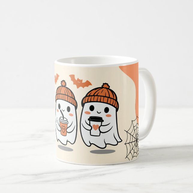 Spooky Halloween Mugg - Pumpkin, Ghost & Witch Cof (Framsida höger)