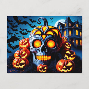 Spooky Halloween Natten med Jack o lantern Helg Vykort