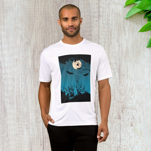 Spooky Halloween Nattfull Moon och flytande Fladde T Shirt (Skapare uppladdad)