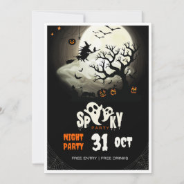 Spooky Halloween Night Party Flyer Inbjudningar