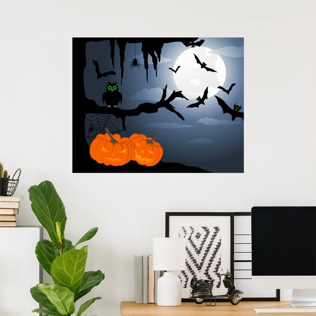 Spooky Halloween Night Scene Poster (Skapare uppladdad)
