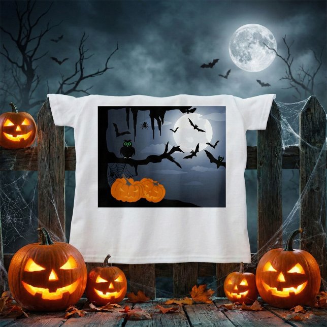 Spooky Halloween Night Scene T Shirt (Skapare uppladdad)
