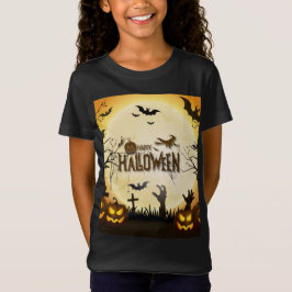 Spooky Halloween Night T-Shirt Design för barn