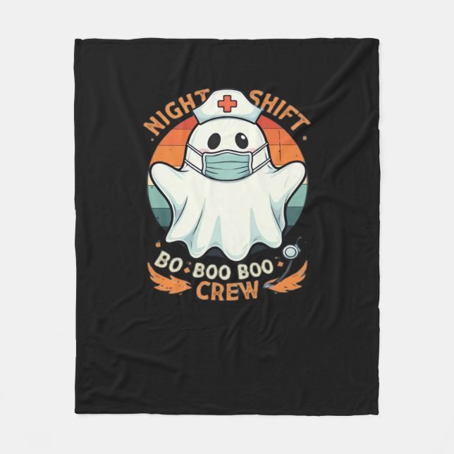 Spooky Halloween Nurse Funny Ghost Costume Boo Fleecefilt (Framsidan)