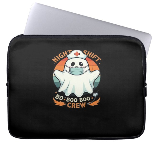 Spooky Halloween Nurse Funny Ghost Costume Boo Laptop Fodral (Framsidan)
