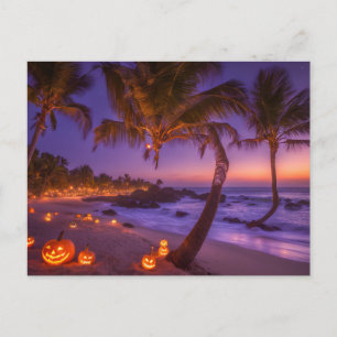 Spooky Halloween på Beach-vykortet Helg Vykort