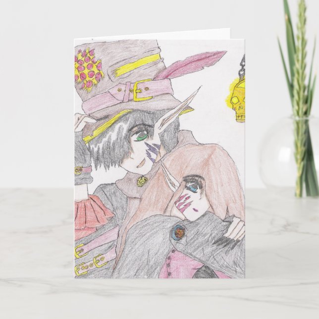 Spooky Halloween par Färgpenna Teckning Kort (Framsida)